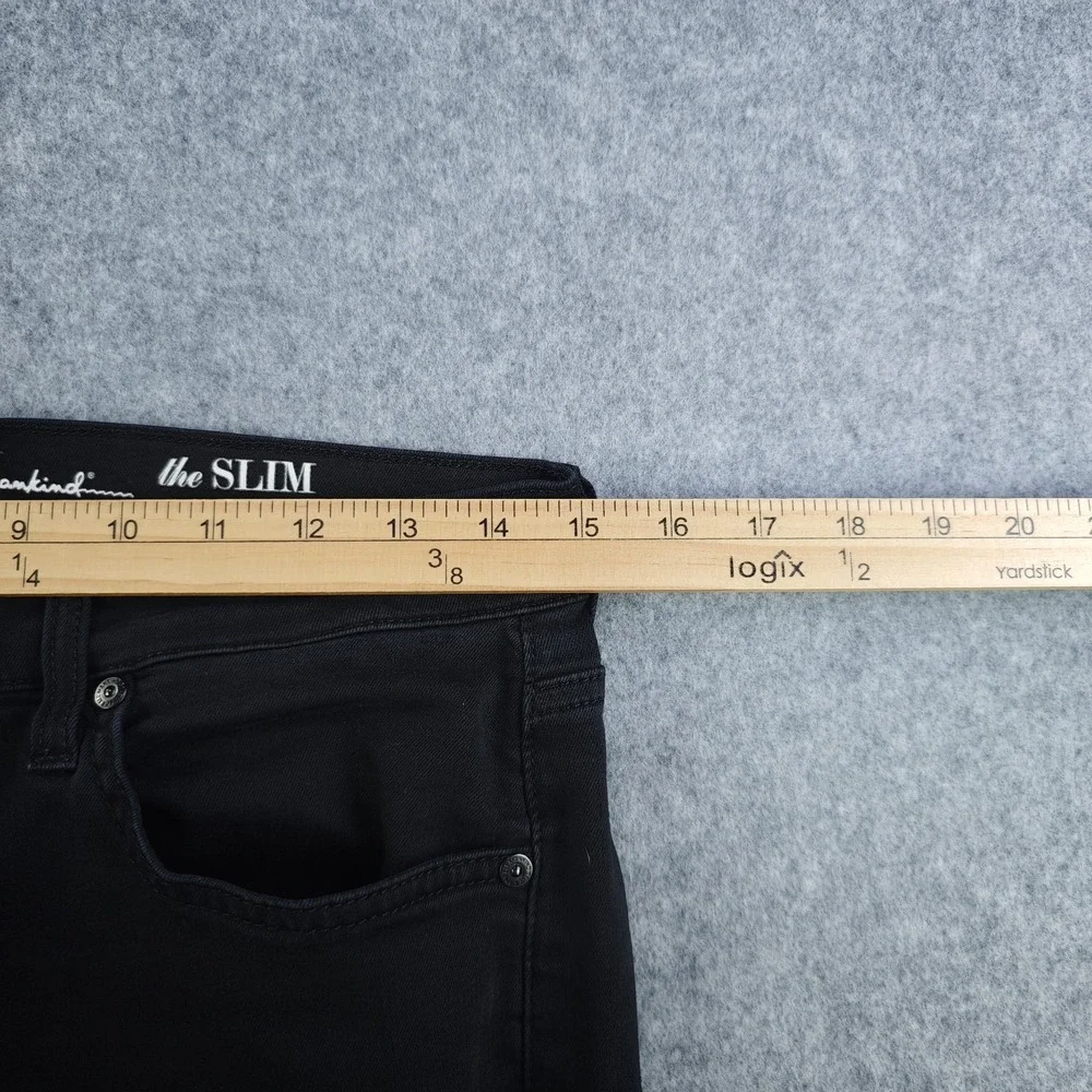 7 For All Mankind Slim Trouser Jeans Women's 29 Black Flare Stretch Denim 30x33